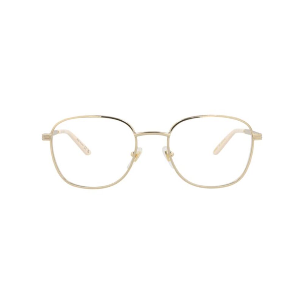Gucci Square-Frame Metal Optical Frames Gold Womens